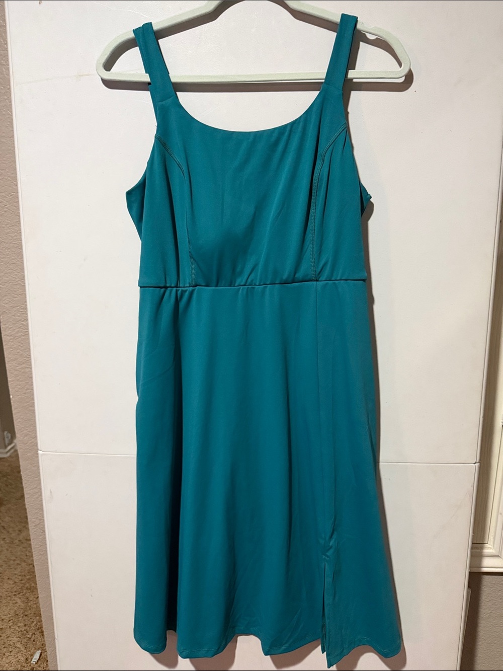 LuLaRoe Navy Cross Back Teal Midi Tank Dress